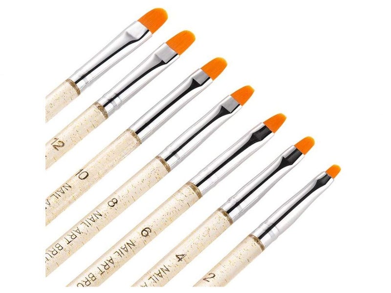 Aoshang 7Pcs Uv Gel Nail Brush, Poly Extension Gel Brush, Nail Art Tips Builder Painting Pen Set(No.2/4/6/8/10/12/14) - Image 4